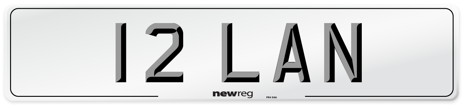12 LAN Number Plate from New Reg